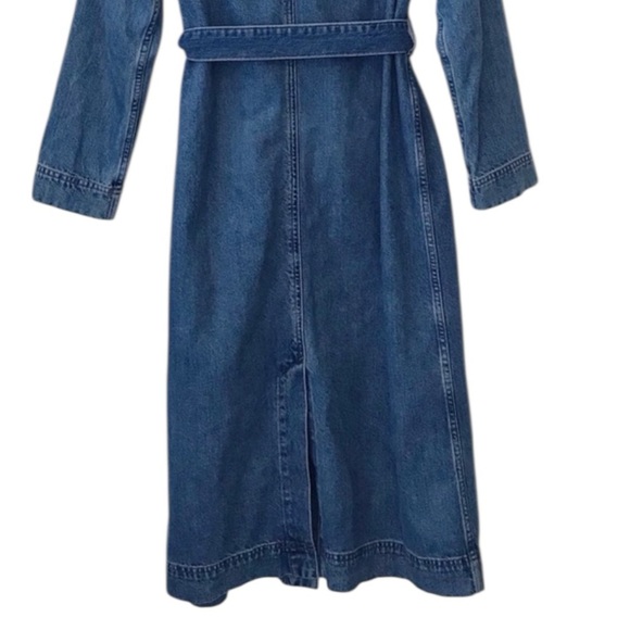 Madewell Blue 100% Cotton Denim Belted Duster Trench Coat Small - Picture 6 of 13